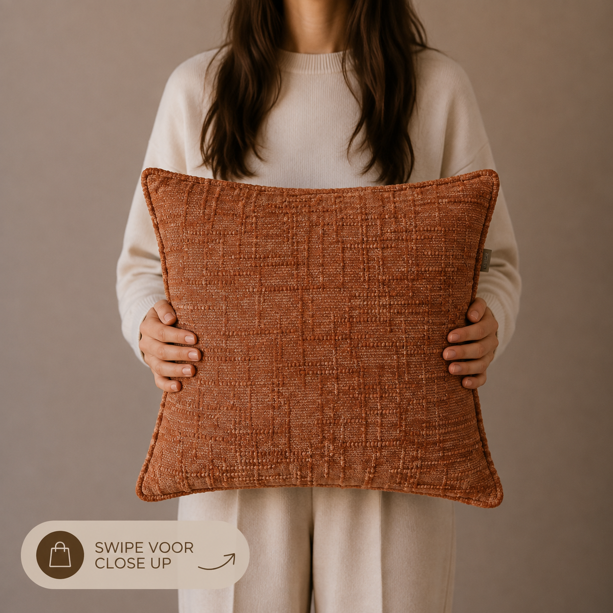 KUSSENHOES CHENILLE | TERRA | 45x45CM