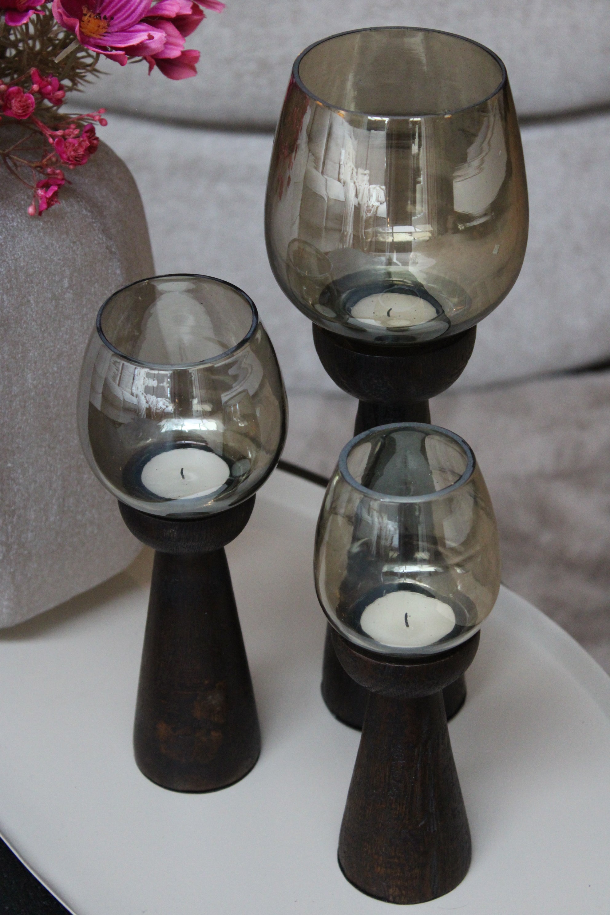 WALNOOT KANDELAAR  | LUSTER