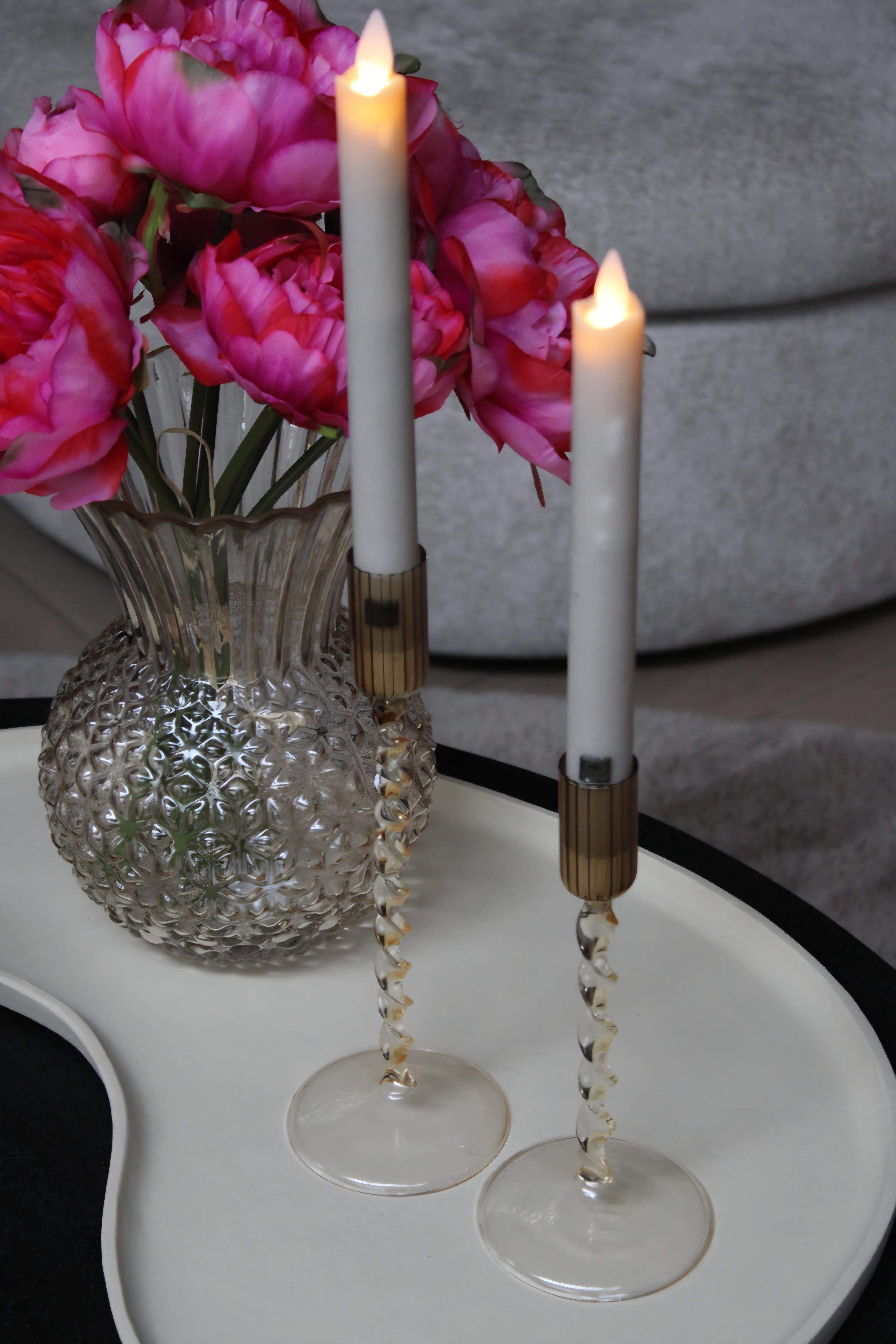 LUSTER KANDELAAR | GLAS | SET VAN 2