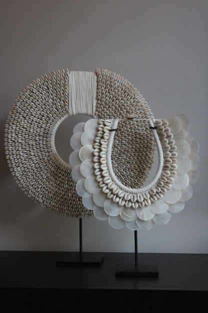 SCHELPEN ORNAMENTEN | SET VAN 2 | BEIGE