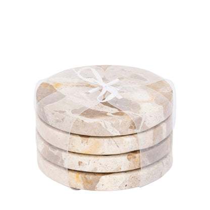 ONDERZETTERS | MARBLE BEIGE | 4 STUKS