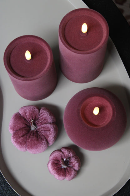 VELVET POMPOEN | MAUVE | SET VAN 2