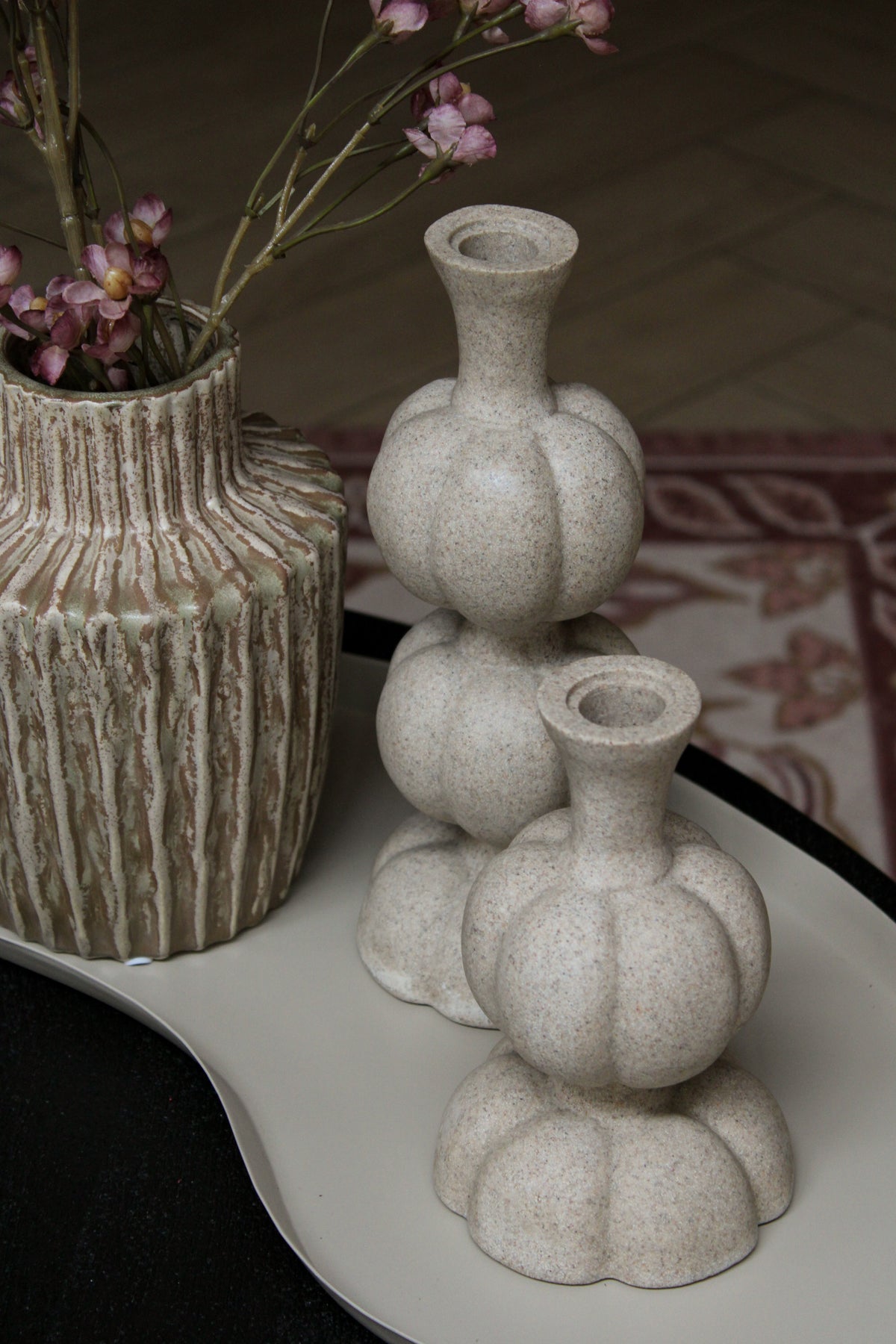 KANDELAAR POMPOEN | LIGHT & LIVING | BEIGE