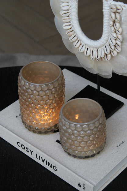 TEALIGHT ROMAN | DOTS | SAND