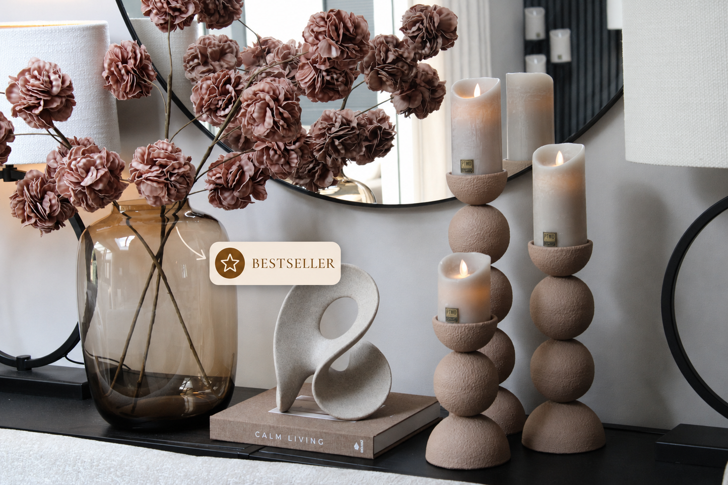 GLAZEN VAAS | TAUPE | 2 FORMATEN