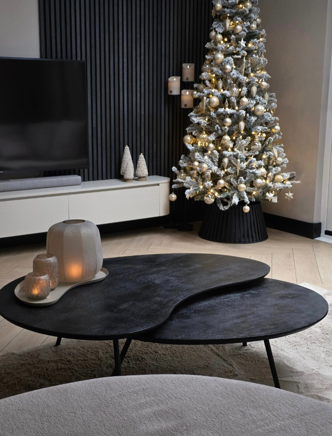 SALONTAFEL ORGANISCHE VORM | ZWART | SET VAN 2