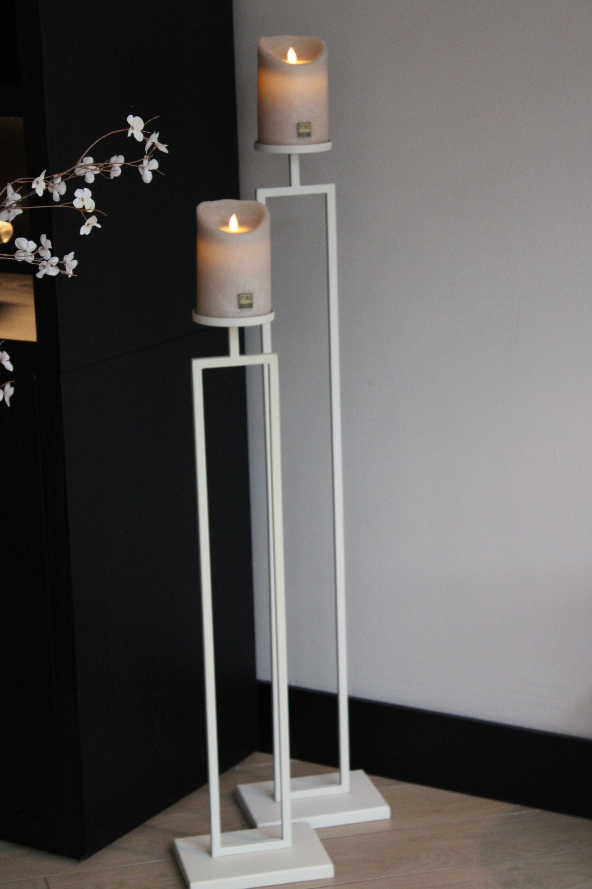 VLOERKANDELAREN IVORY | BEIGE |  SET VAN 2