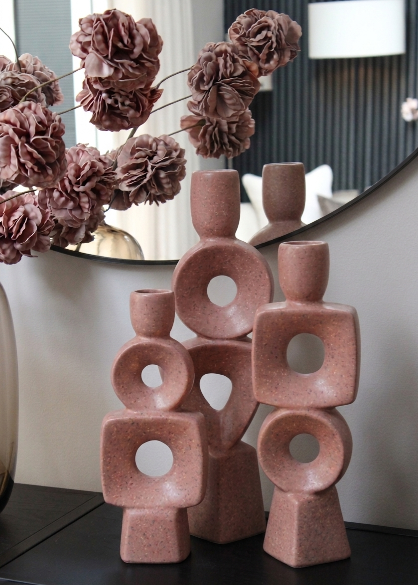 KANDELAAR PICAR | LIGHT & LIVING | 3 FORMATEN | MAUVE
