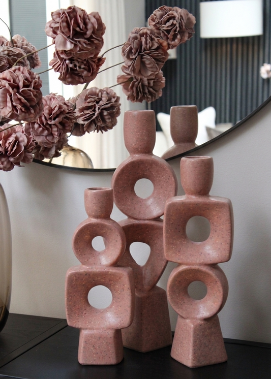 KANDELAAR PICAR | LIGHT & LIVING | 3 FORMATEN | MAUVE