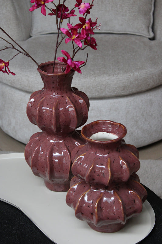 AARDEWERK VAAS | BURGUNDY | 2 FORMATEN