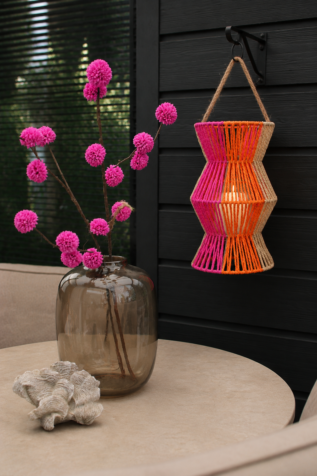 LANTAARN | ORANJE/FUCHSIA| BUITEN