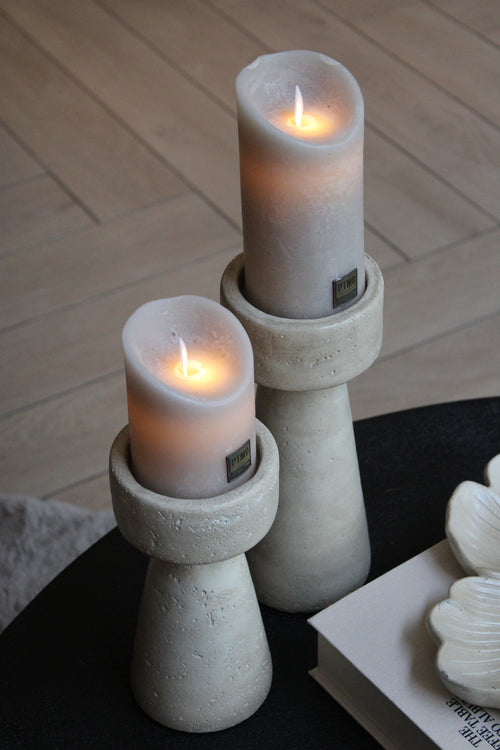 AARDEWERK KANDELAAR | SAND | 2 FORMATEN