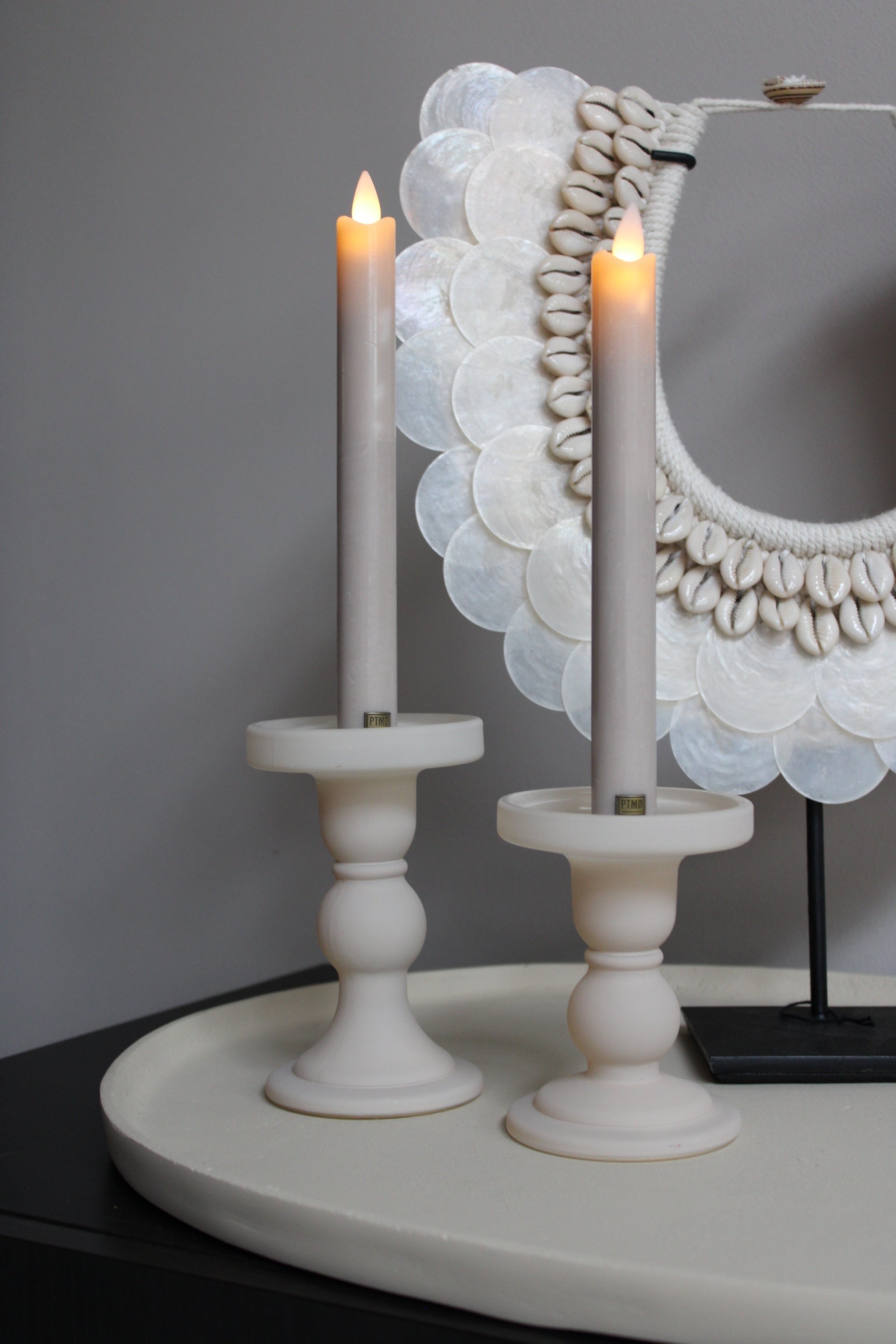 KANDELAAR LIORA | MATT SAND | SET VAN 2