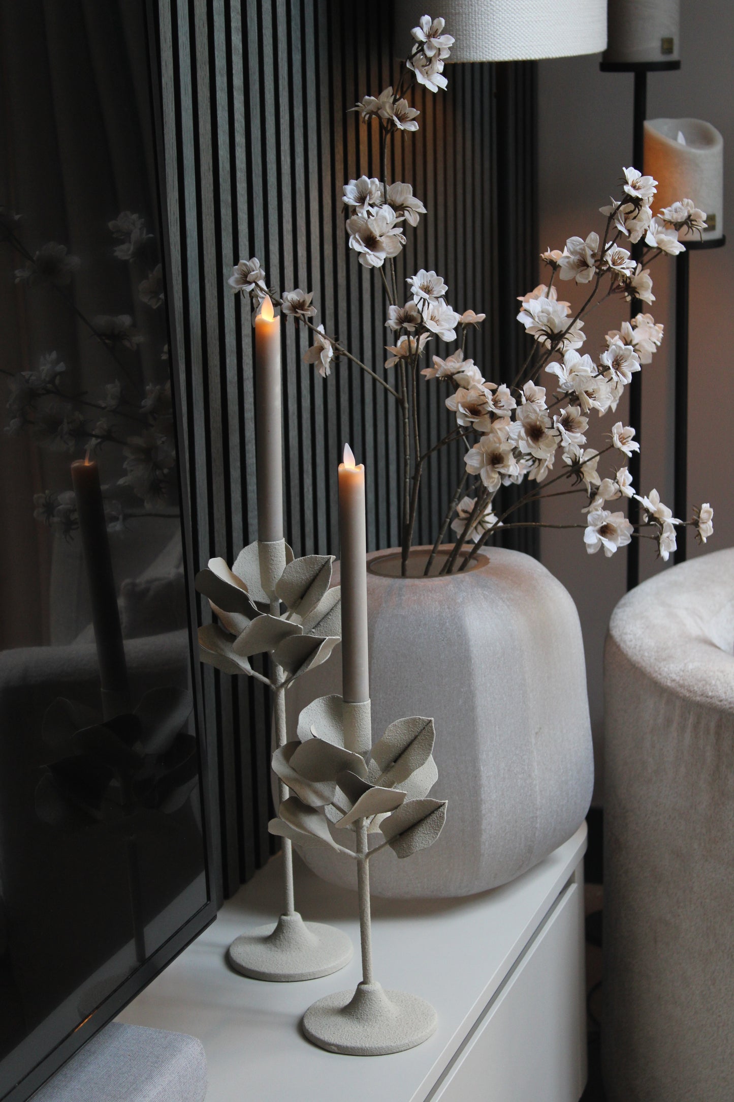 KANDELAAR | BLOEM | BEIGE | 2 FORMATEN