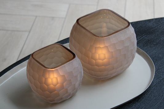 TEALIGHT BEIGE | AMARIA | HONEYCOMB | PTMD
