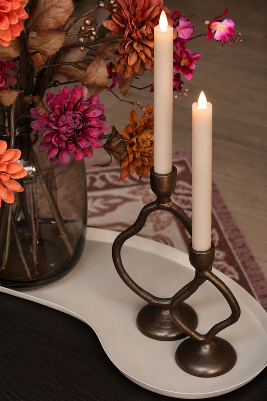 KANDELAAR | BRONS | LIGHT & LIVING | 2 FORMATEN