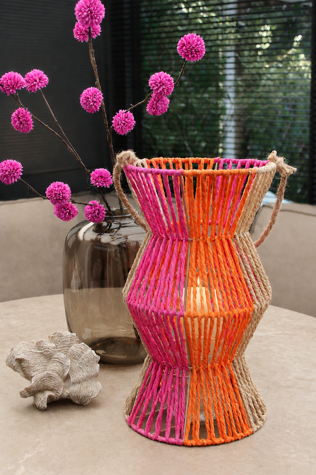LANTAARN | ORANJE/FUCHSIA| BUITEN