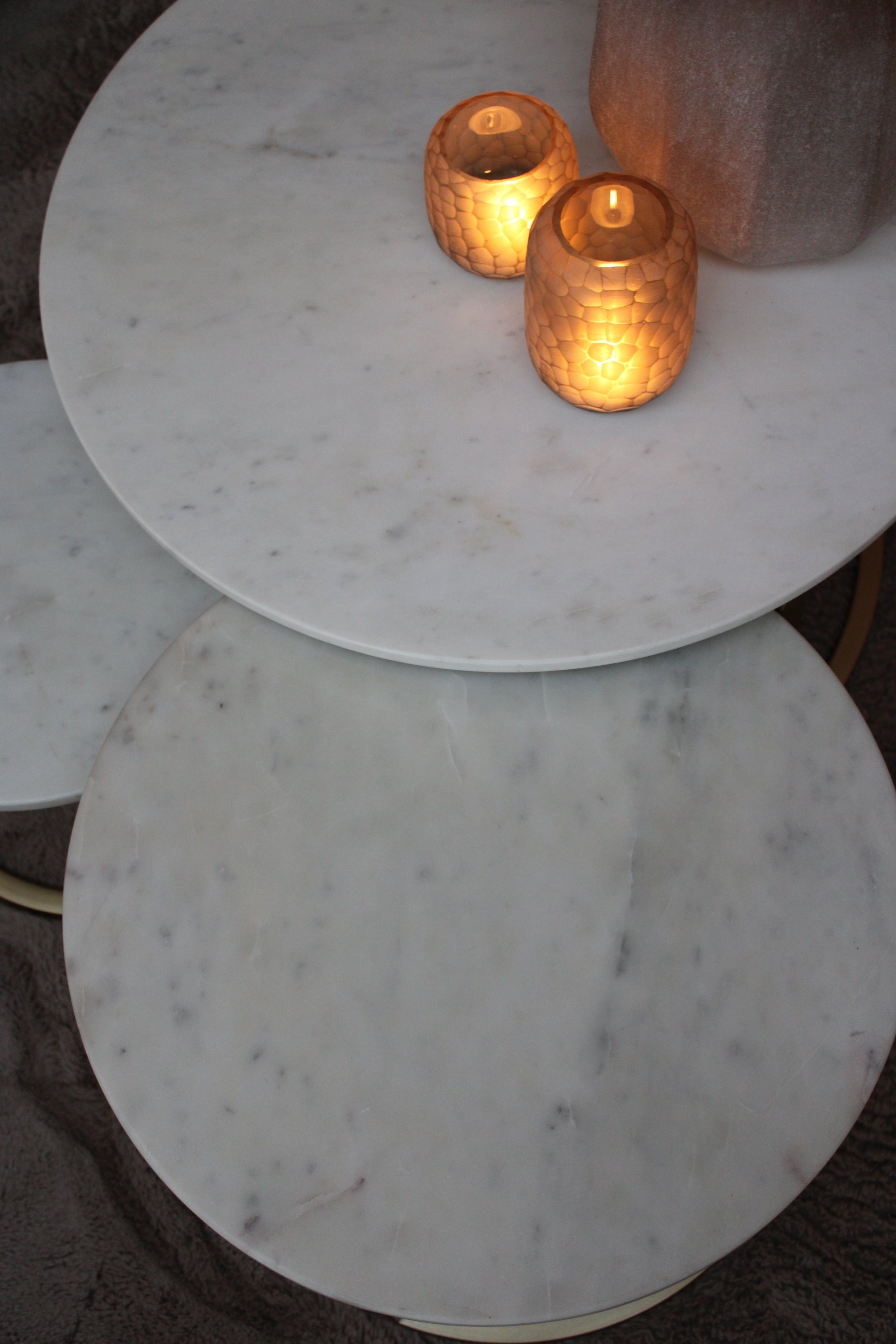 MARMEREN SALONTAFEL | ROND | SET VAN 3