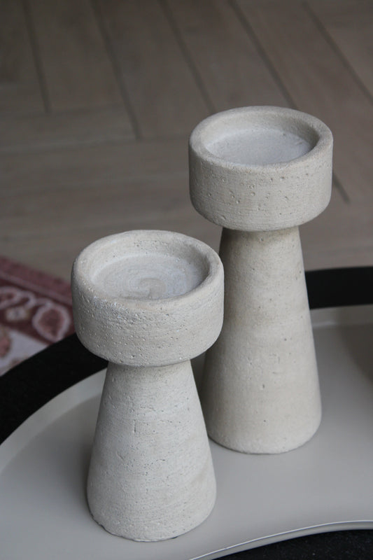 STENEN KANDELAAR | BEIGE | 2 FORMATEN