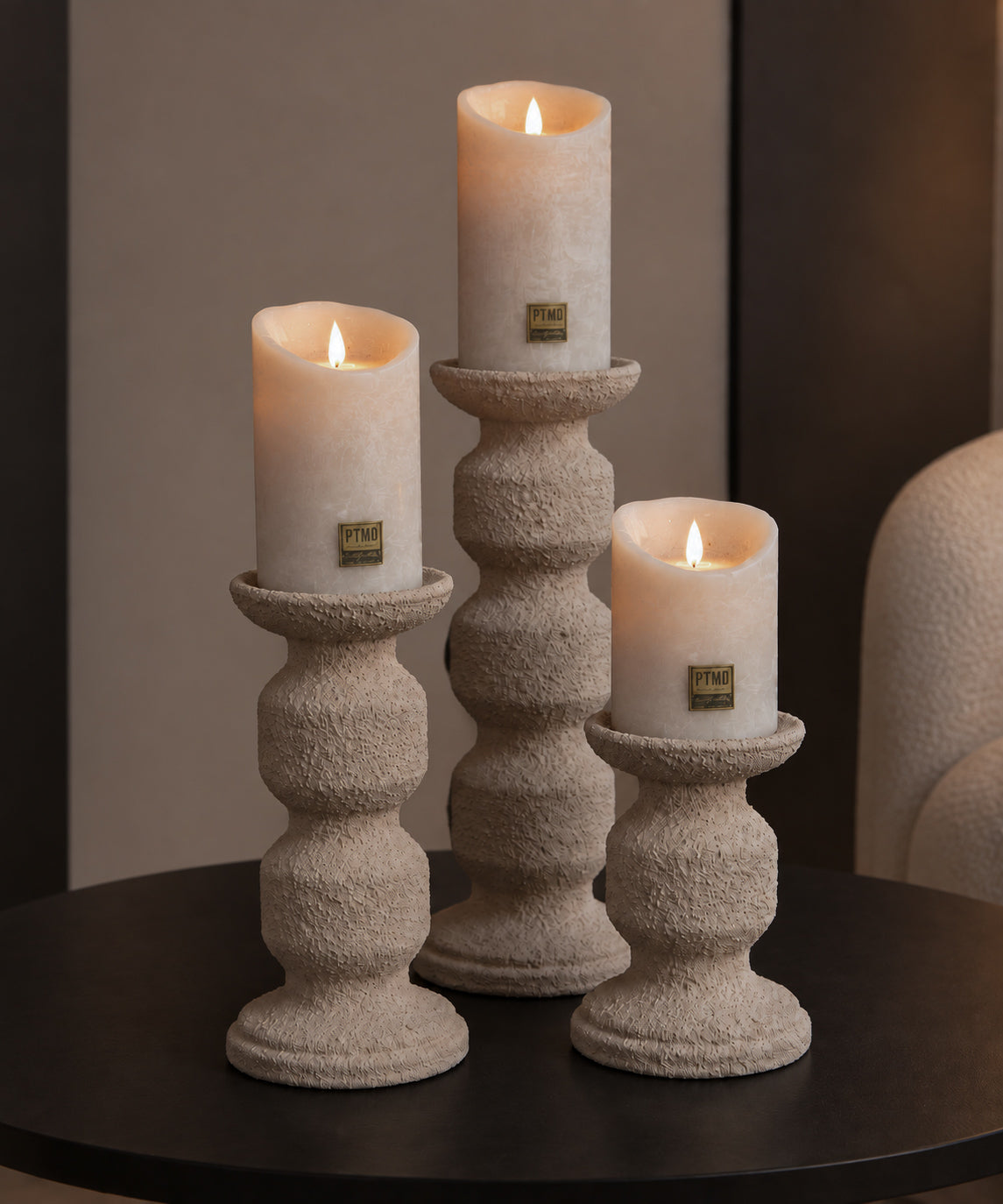 KANDELAAR MAEVE | TAUPE | 3 FORMATEN