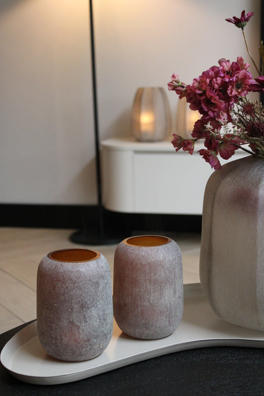 LUXE WAXINELICHTHOUDER | AMBER  | MATT