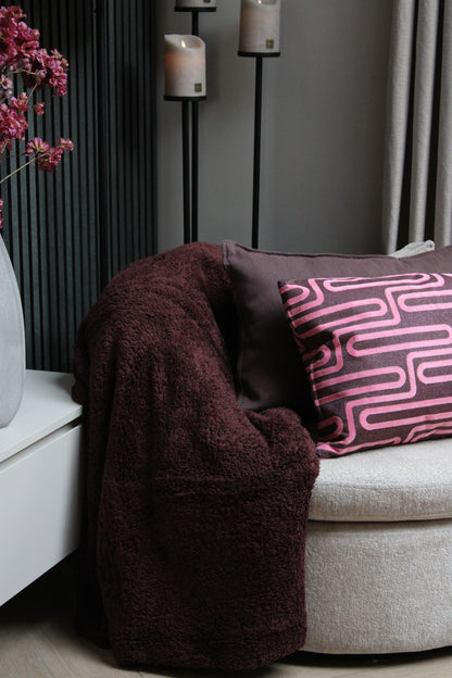 SIERKUSSEN ELRA | BURGUNDY/PINK | 45X45CM