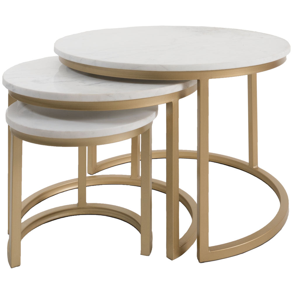 MARMEREN SALONTAFEL | ROND | SET VAN 3