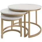 MARMEREN SALONTAFEL | ROND | SET VAN 3