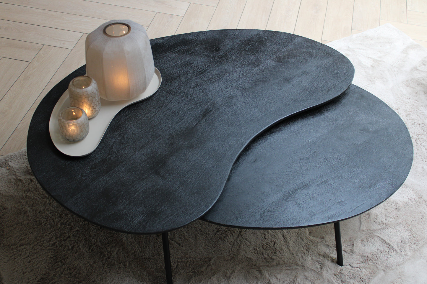 SALONTAFEL ORGANISCHE VORM | ZWART | SET VAN 2