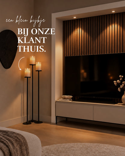 VLOERKANDELAREN | ZWART | SET VAN 3
