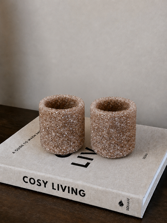 THEELICHT TAUPE | SET VAN 2 | SPARKLY