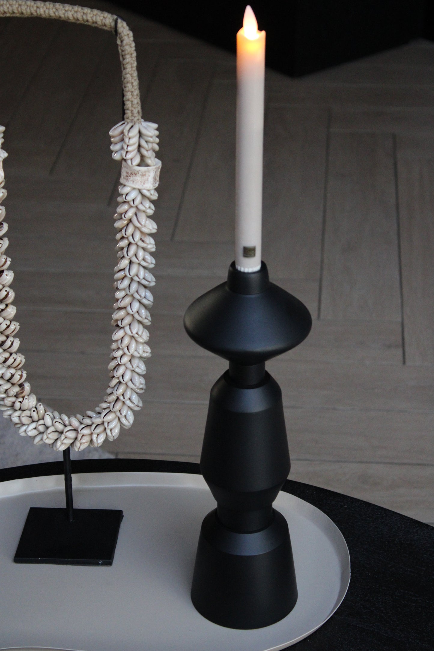 KANDELAAR ILVAR | ZWART | 35CM