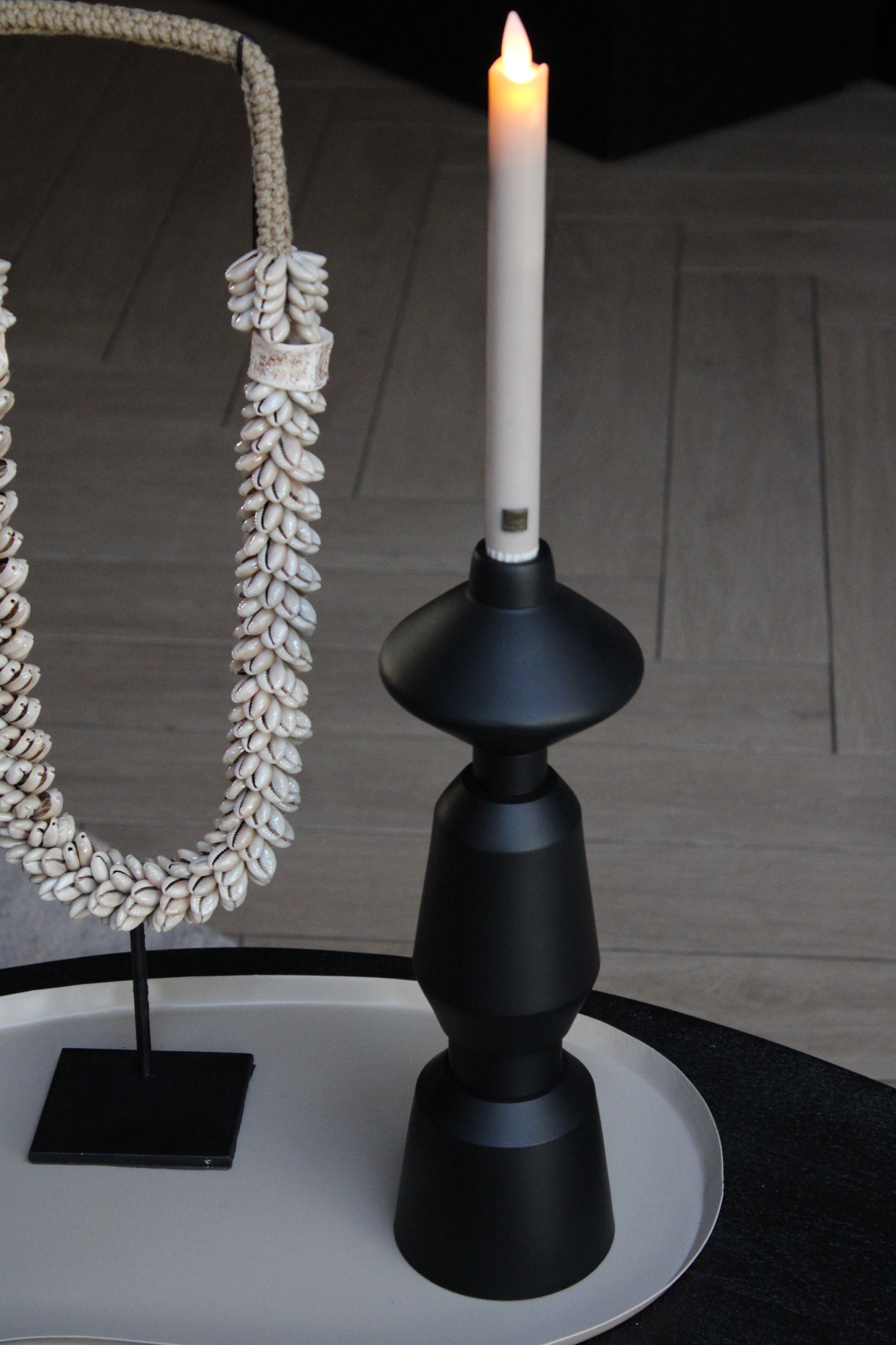 KANDELAAR ILVAR | ZWART | 35CM