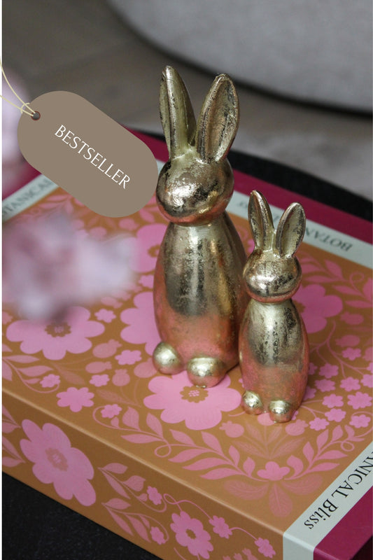 DECORATIE HAASJES | GOUD | SET VAN 2