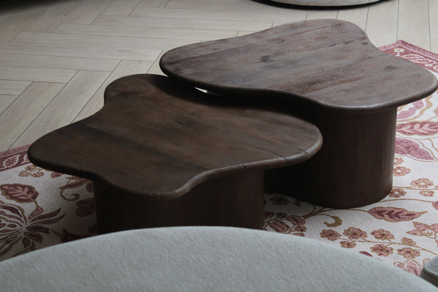 ORGANISCHE SALONTAFEL | BY-BOO | SET VAN 2 | WALNUT