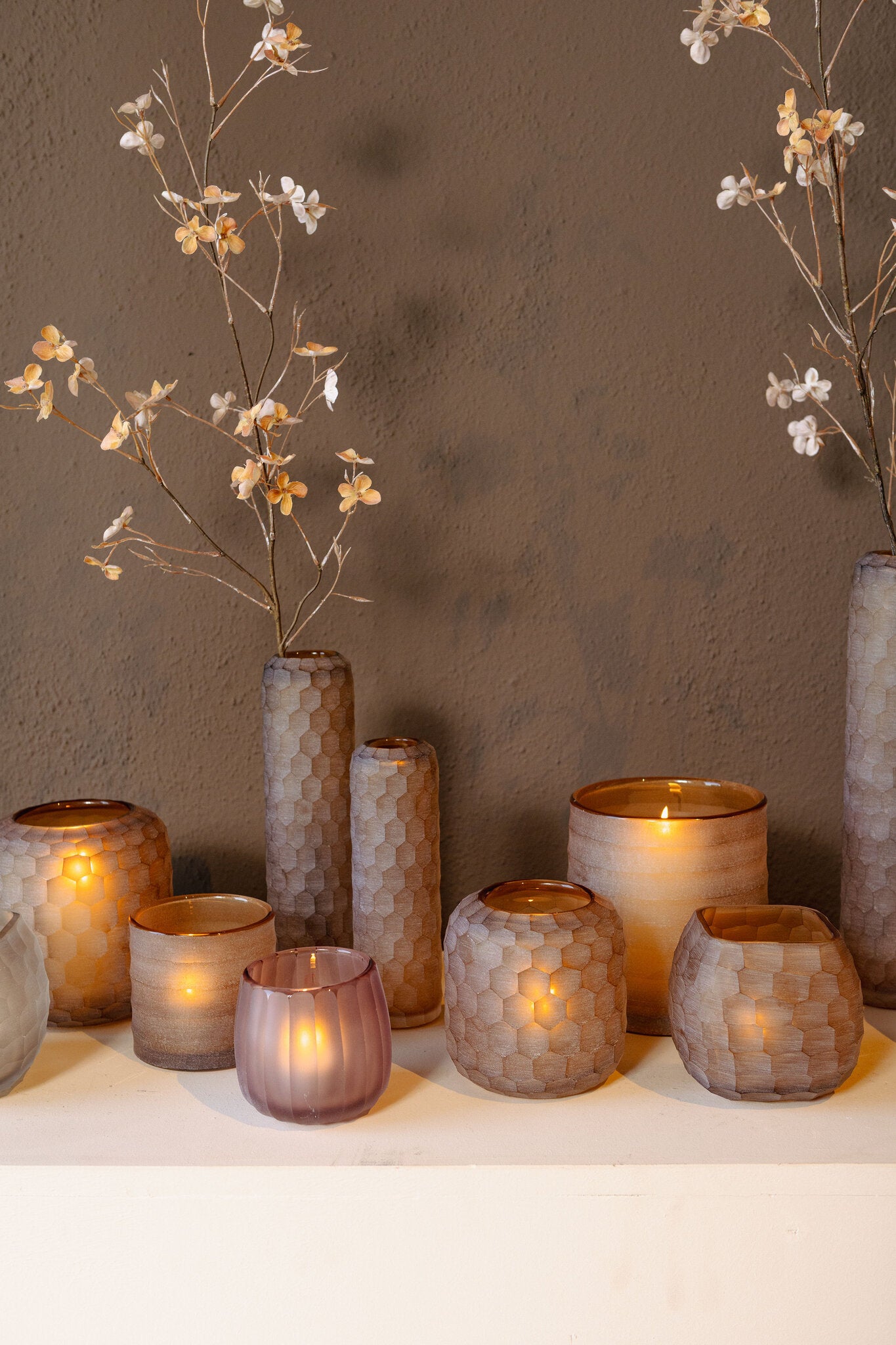 TEALIGHT BEIGE | HONEYCOMB | PTMD