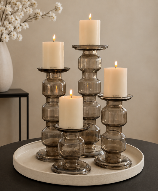KANDELAAR LUSTER | TAUPE |   4 FORMATEN
