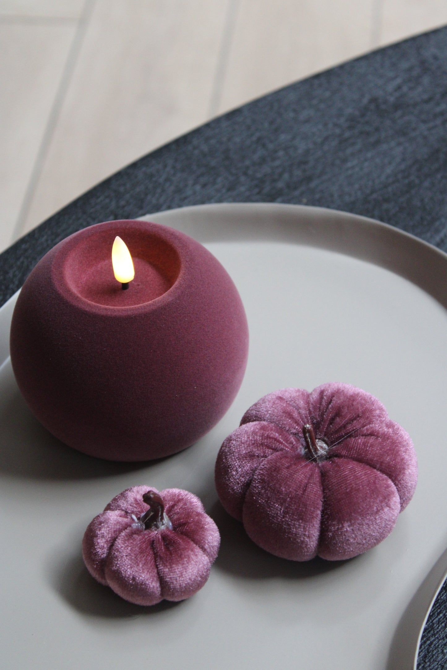 VELVET POMPOEN | MAUVE | SET VAN 2