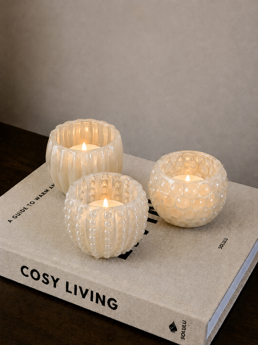 TEALIGHT | BEIGE | SET VAN 3