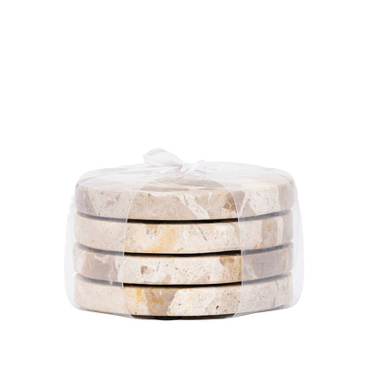 ONDERZETTERS | MARBLE BEIGE | 4 STUKS